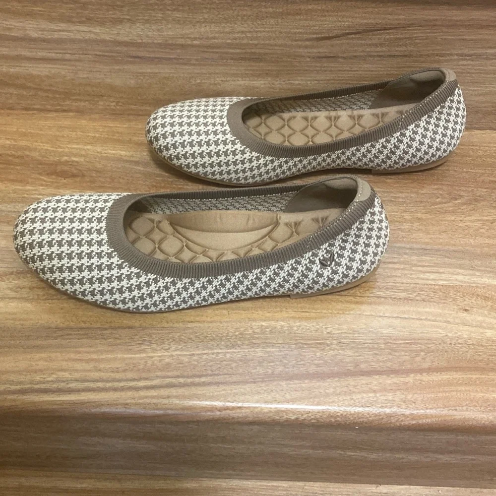 NWT VIVAIA Claire Round Toe Flats in Espresso Houndstooth Size EU 42 - Picture 6 of 13